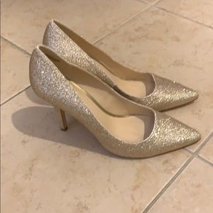 Nine West gold sparkle heels